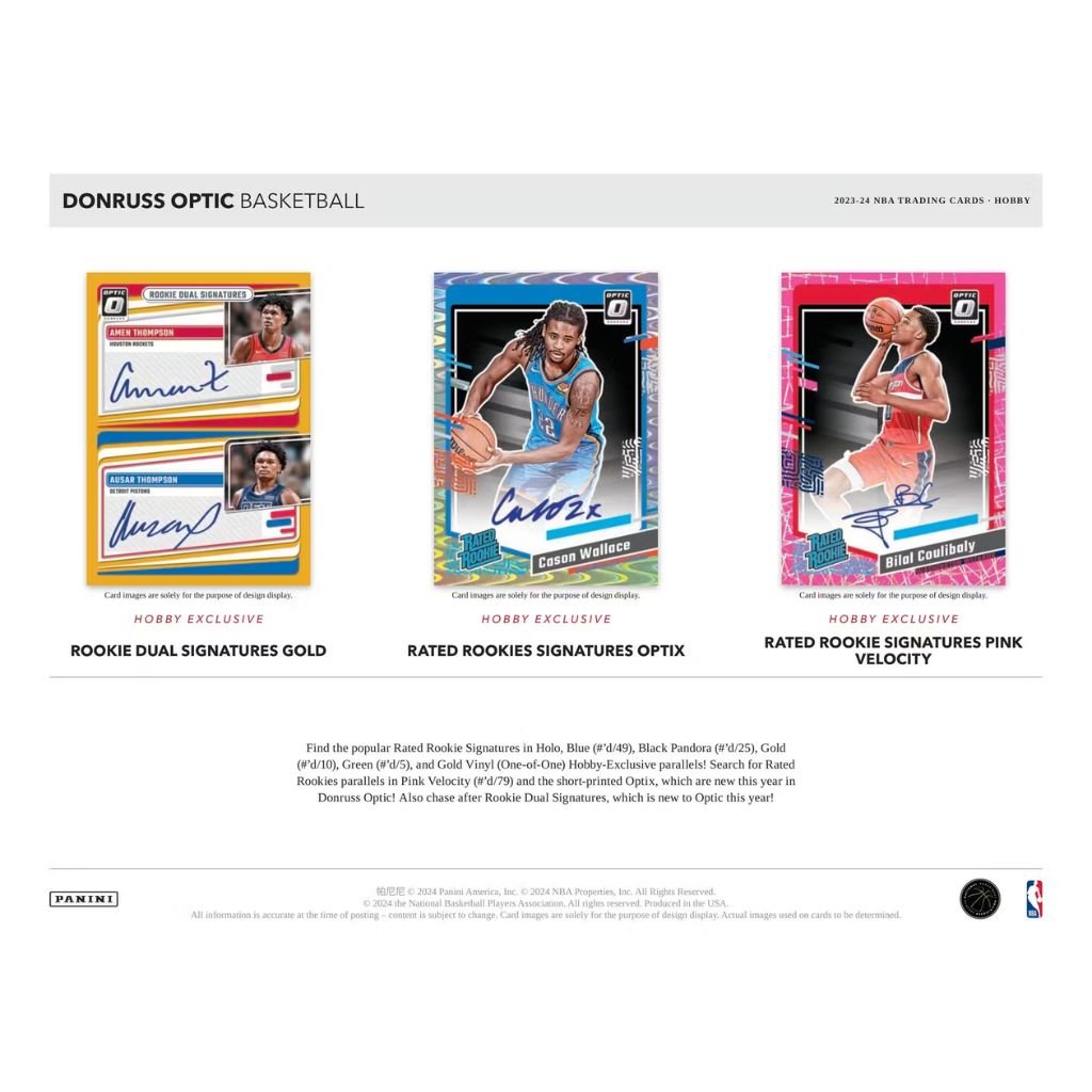 2023 - 24 Donruss Optic Basketball Hobby Box (20 packs) - Rapp Collect