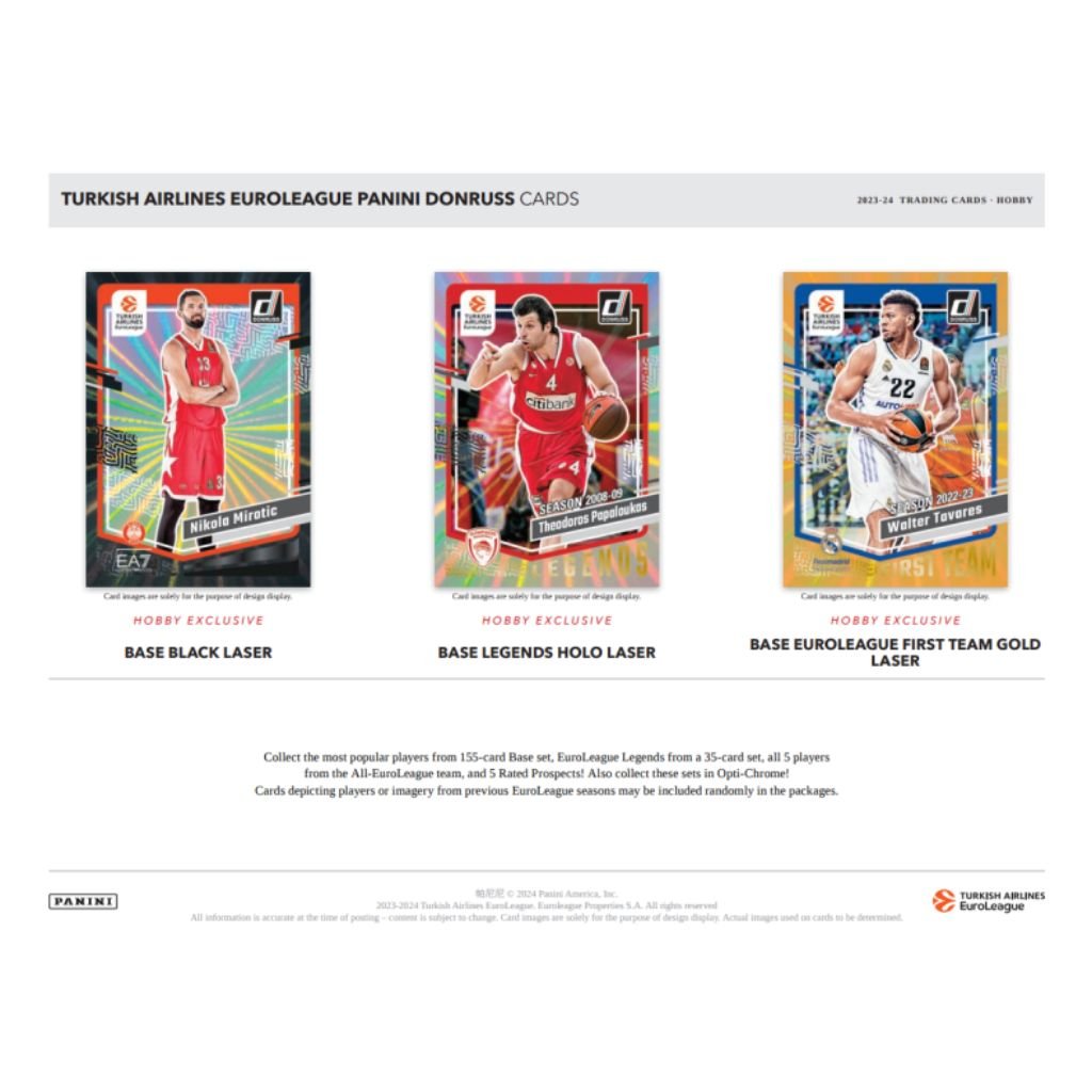 2023 - 24 Donruss Turkish Airlines EuroLeague Basketball Hobby Box (18 packs) - Rapp Collect