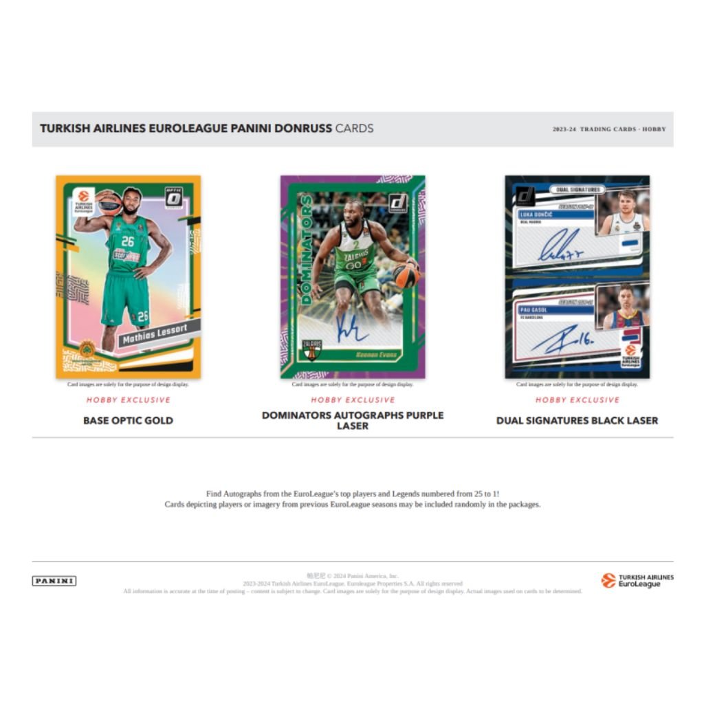 2023 - 24 Donruss Turkish Airlines EuroLeague Basketball Hobby Box (18 packs) - Rapp Collect