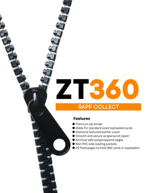 Premium 9 Pocket Toploader Zip Binder 360 (Black) - Rapp Collect