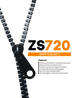 Premium 9 Pocket Zip Binder 720 (Black) - Rapp Collect