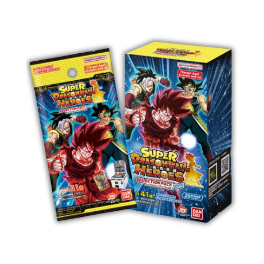 Bandai Carddass SUPER DRAGONBALL HEROES Card Game Card Game Selection Pack - Vol.5 (Original Box of 20) Bandai Carddass SUPER DRAGONBALL HEROES Card Game Card Game Selection Pack - Vol.5 (Original Box of 20)